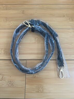 Steve Madden Black Leather Crossbody Strap with Gold Hardware